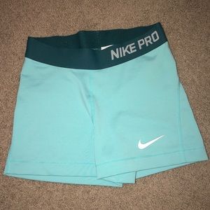 Nike Pro Spandex Shorts: teal (small)